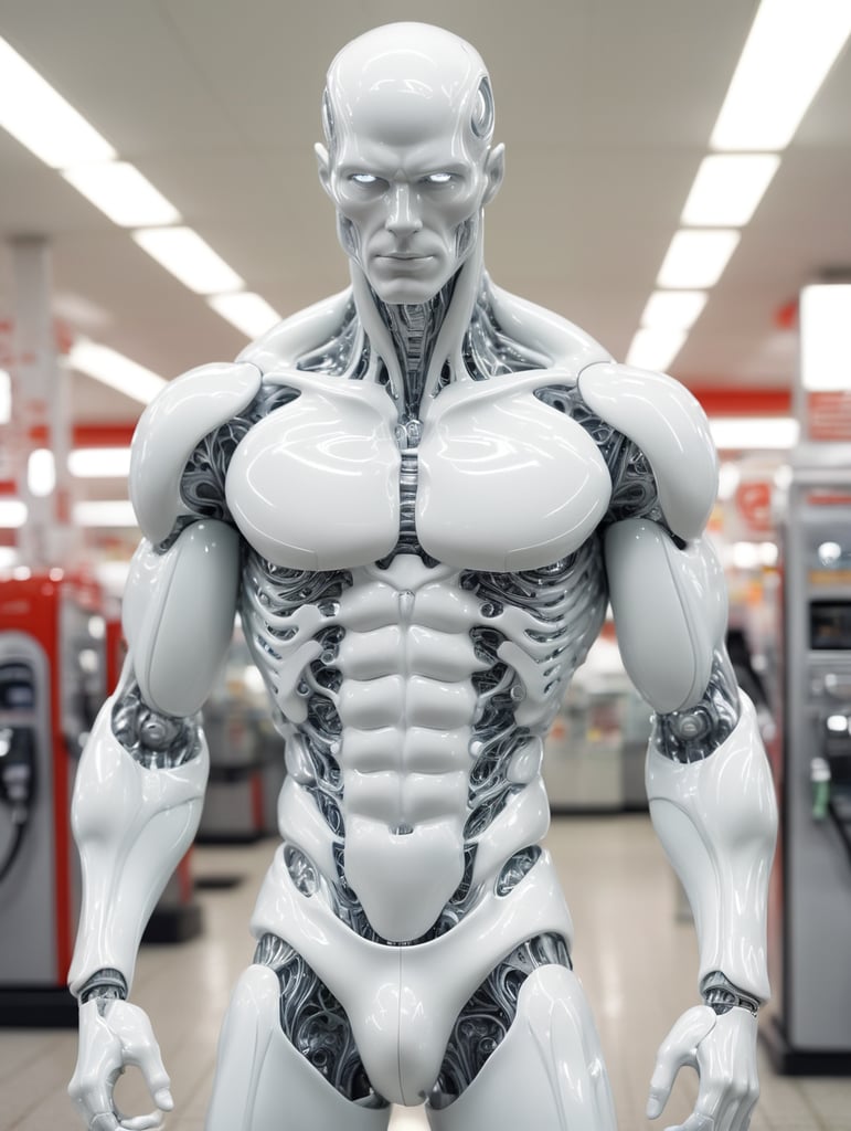 detailed photos of something humanoid men made entirely of otherworldly luminescent and translucent liquid materials, on night gas station, you can see all the inside of his body, supernatural style, realistic style, infinite ultra high definition image quality and rendering, infinite image detail, infinite realistic render, infinite realistic RTX global illumination, infinite special effect