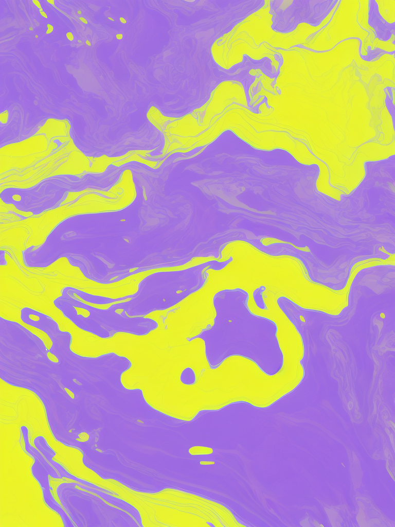 Two paint mixing texture, purple and yellow paint, pattern, background, top view, liquid