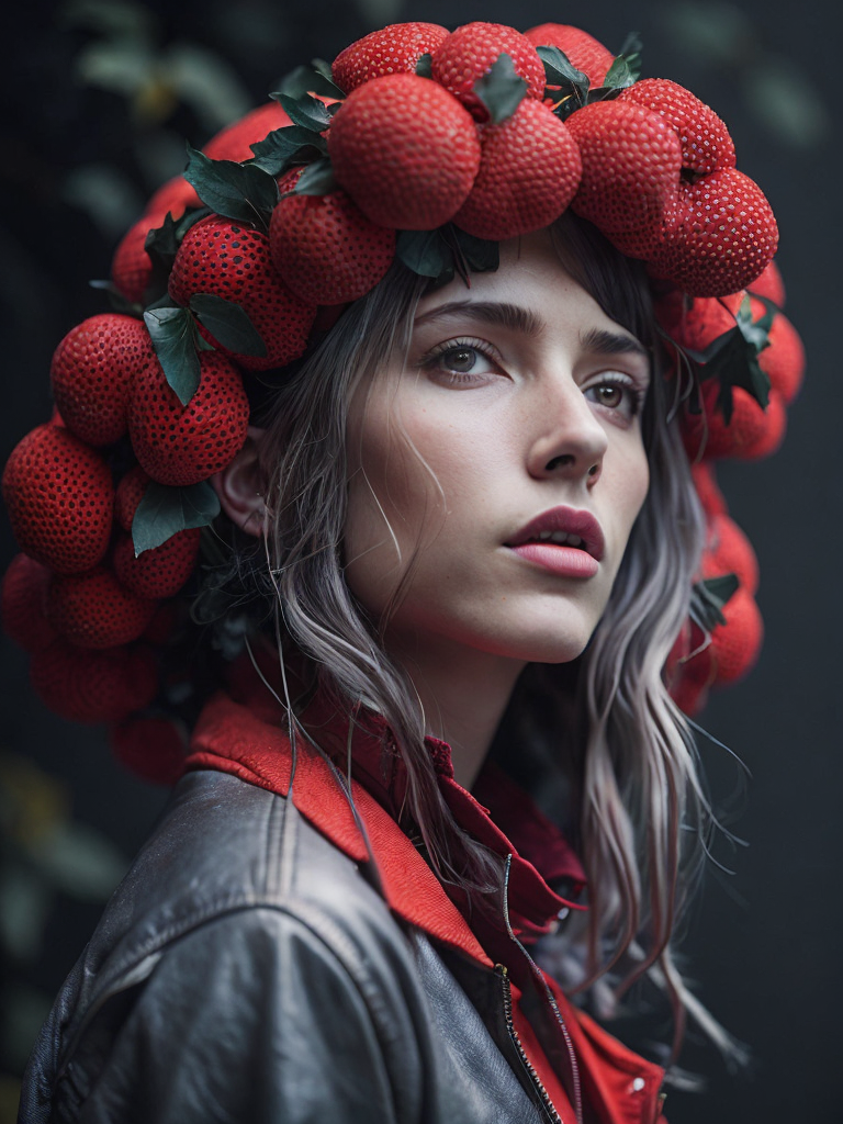Girl amanita muscaria, psychedelic, trippy, extremely detailed vibrant, cinematic lights, hyper realistic, hyper detailed, Sony Alpha α7, photorealistic