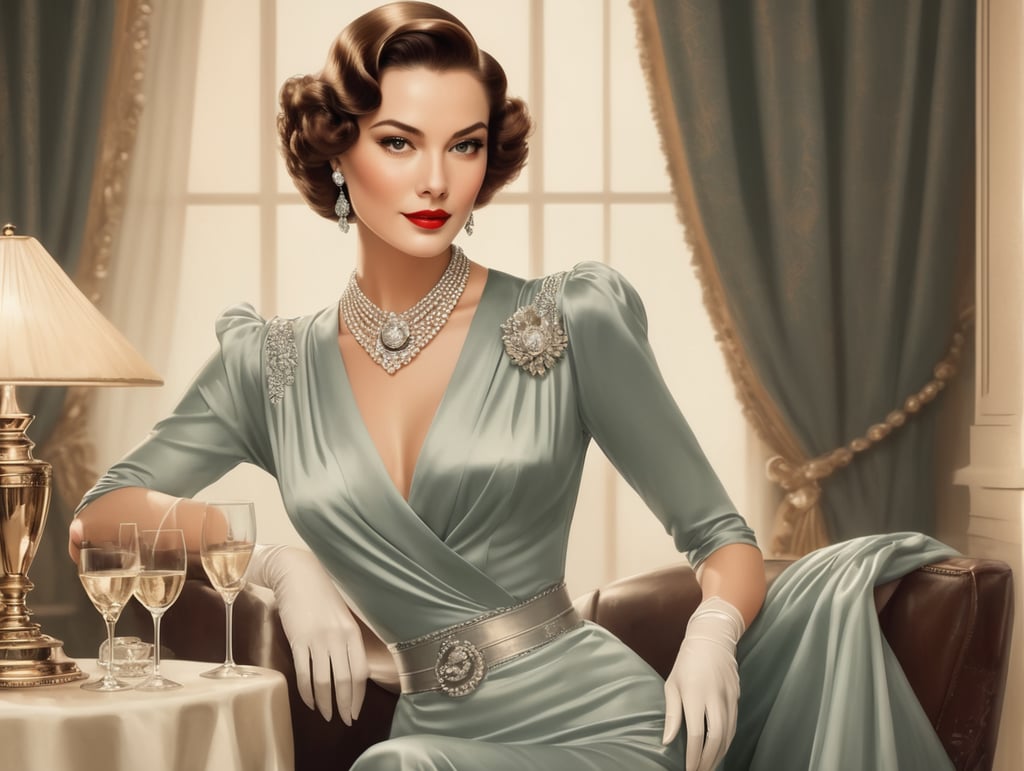 Well detailed female vintage poster