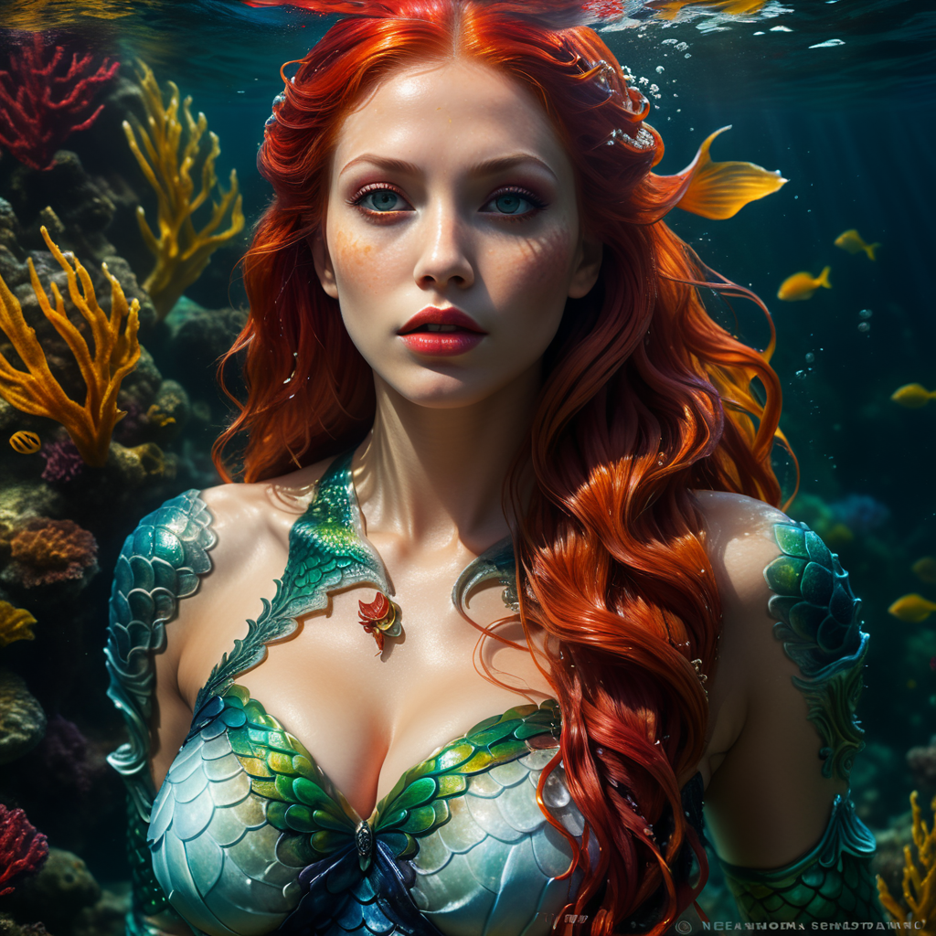 Mermaid in the deep sea, Red-hair