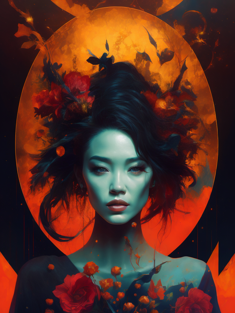 Portrait of the most beautiful form of chaos, elegant, a brutalist designed, vivid colours, romanticism, by james jean, roby dwi antono, ross tran, francis bacon, michal mraz, adrian ghenie, petra cortright, gerhard richter, takato yamamoto, ashley wood, atmospheric, trending on artstation, masterpiece.