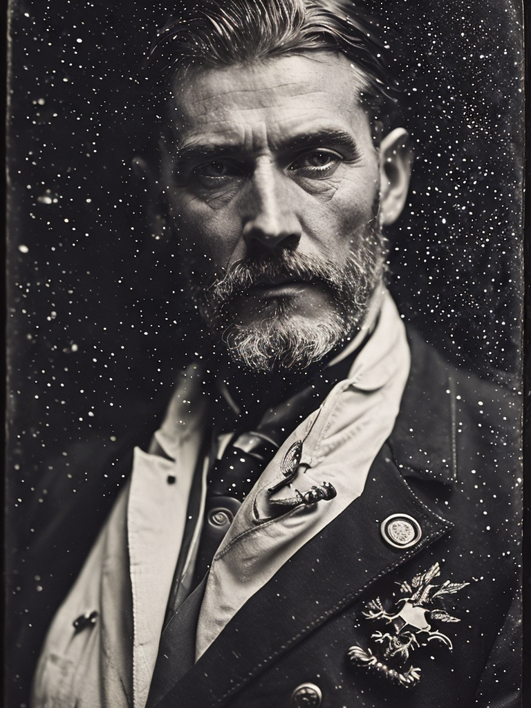 a wet plate photograph of a old Titanic captain