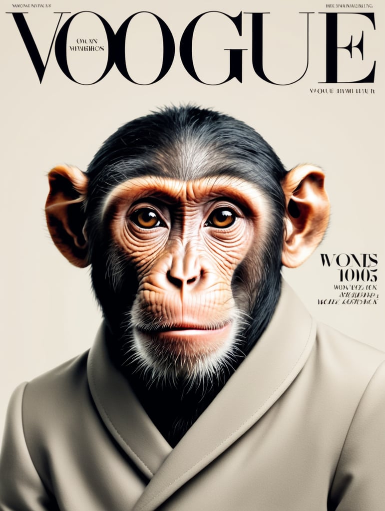 A monkey on the cover of vogue