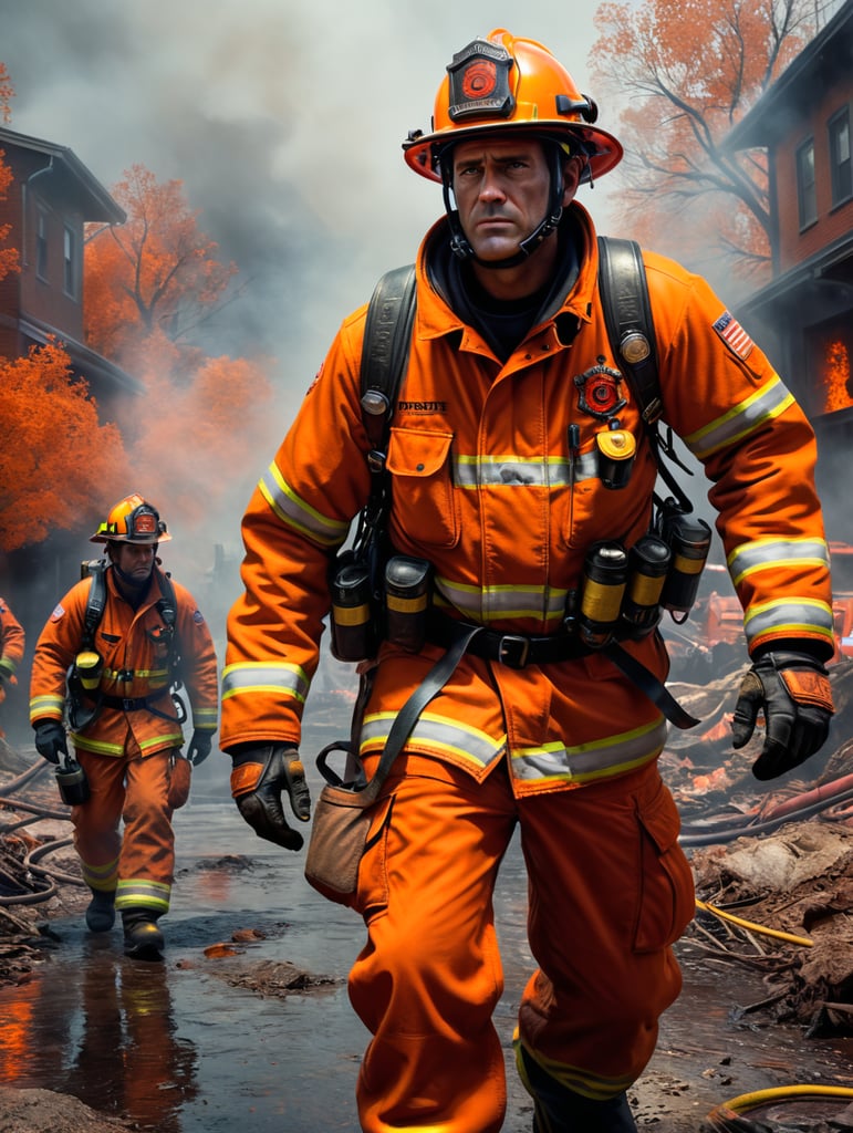 firefighter orange clothes