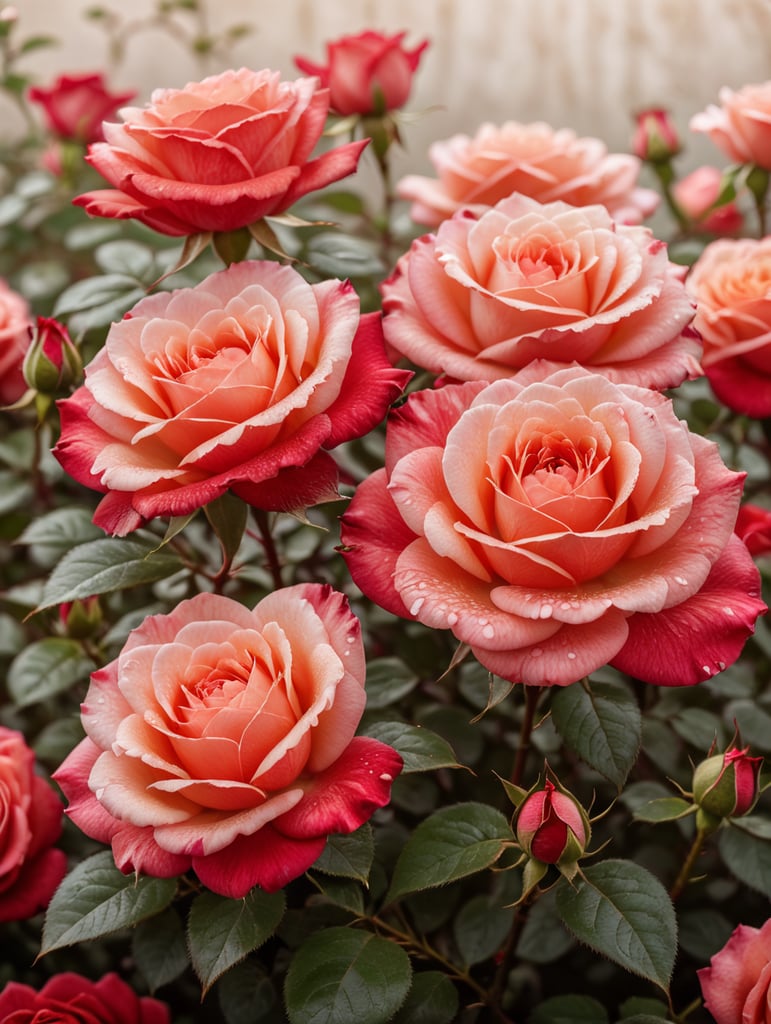 a thousand red rose flowers,depth of field,