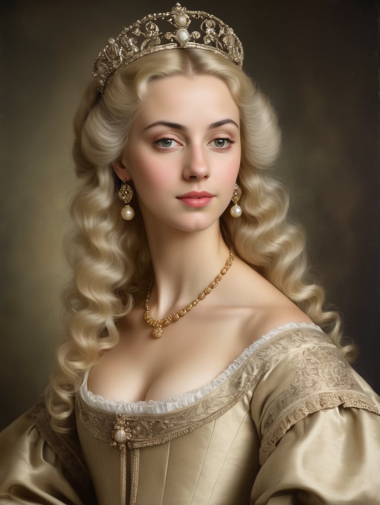 beautiful blonde spanish princess 1700's portrait 30 year old