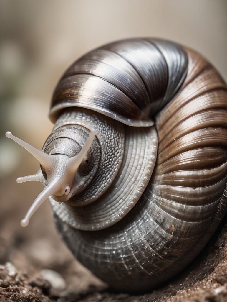 Glam metal snail portrait