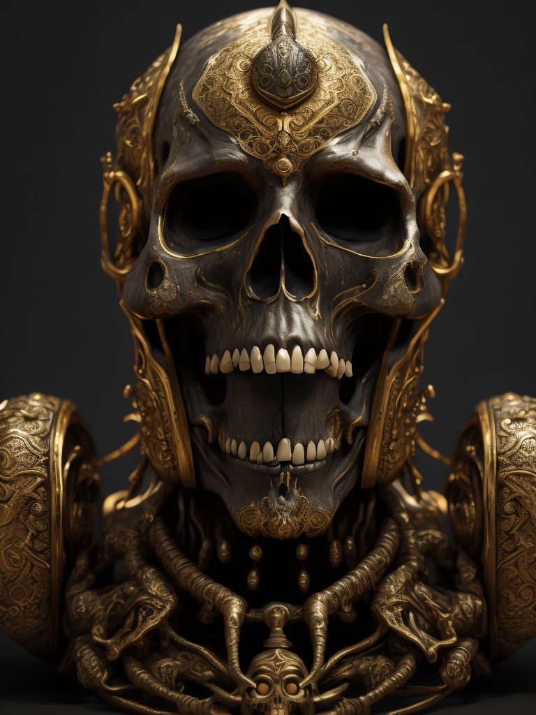 Embrace the beauty of the macabre with skulls made from precious materials! Create striking images of intricate skull sculptures crafted from gold, silver, and other valuable materials.