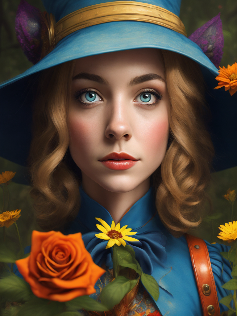 Alice in wonderland, vivid colors, wide angle, super highly detailed, professional digital painting, concept art,