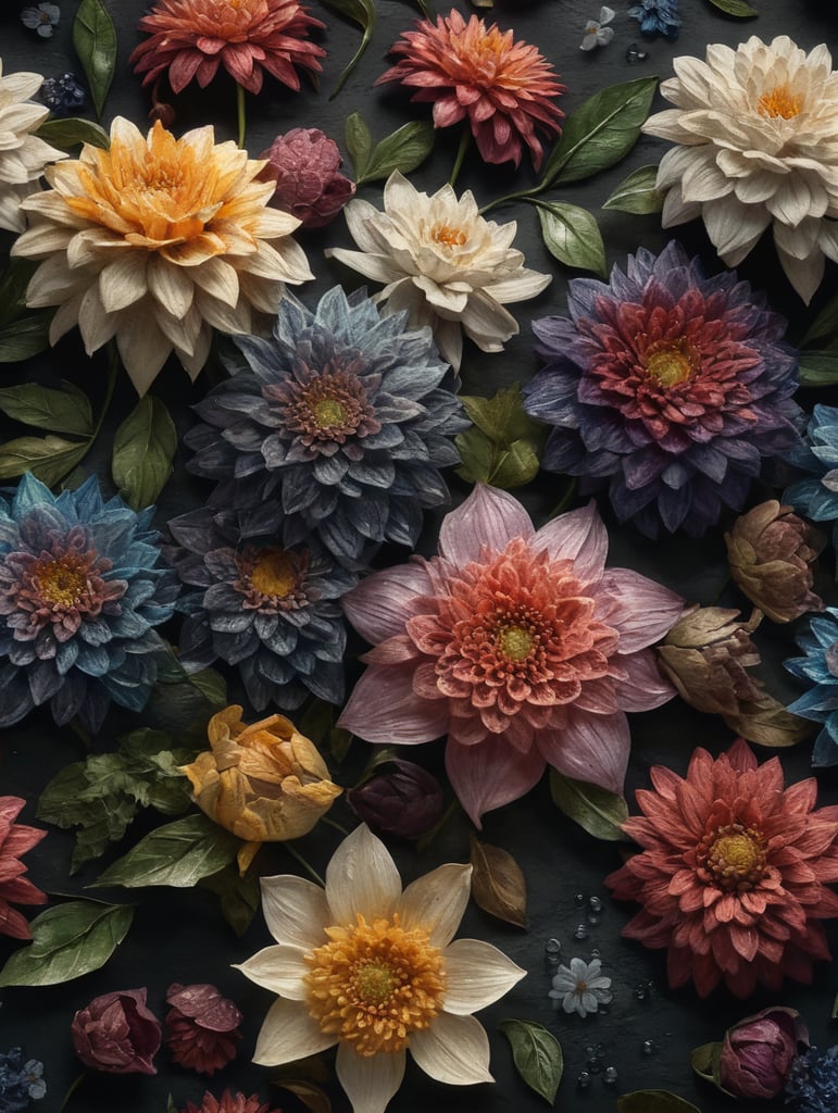 crea water color flowers en 3d