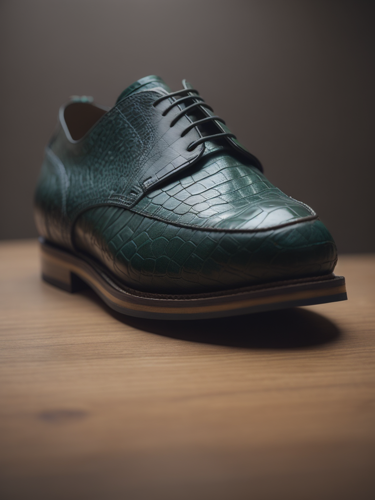 Super realistic gucci mexican gator skin shoe 3d octane render