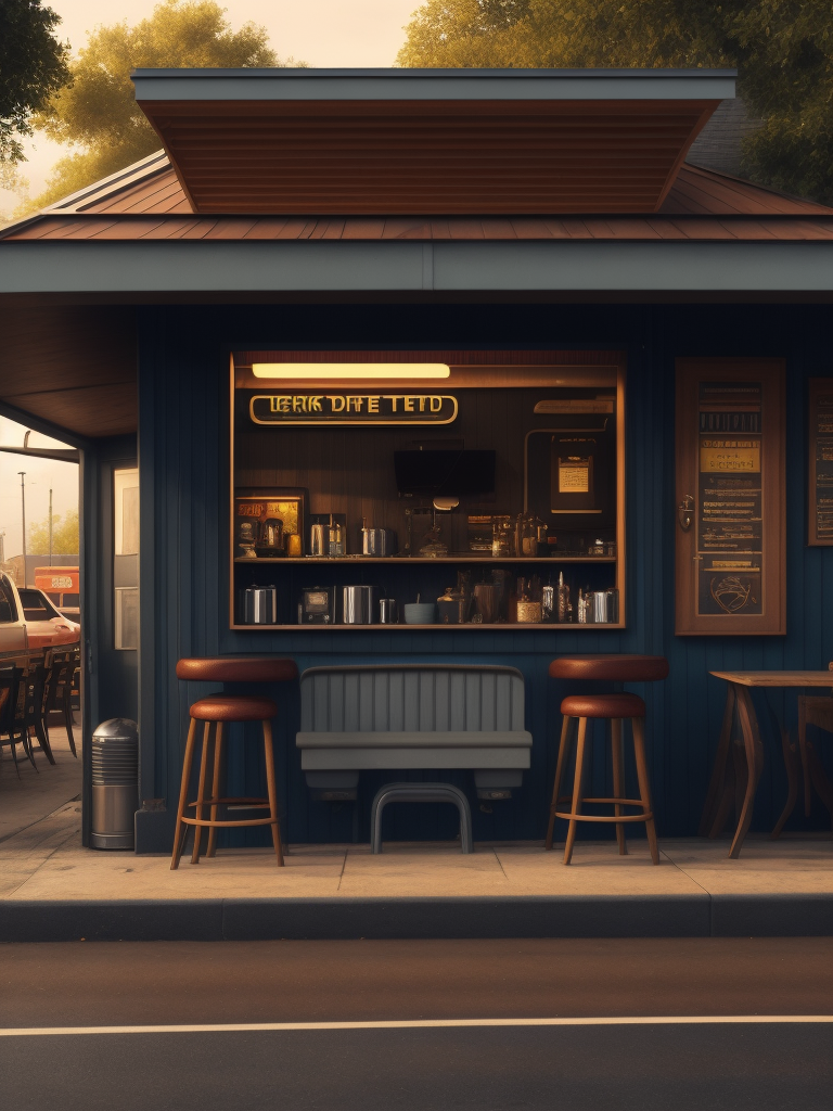 Small roadside diner quaint americana