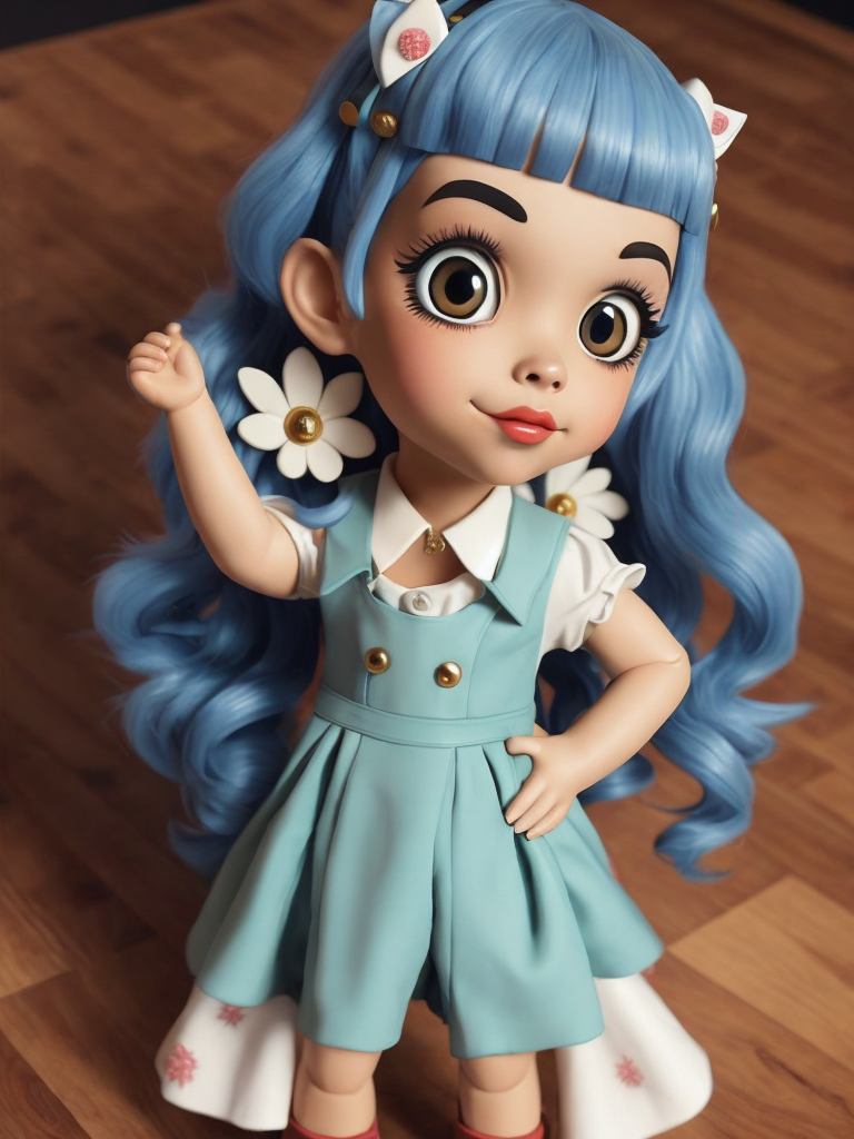 Melanie Martinez as a very cute anime character, 3D, toy