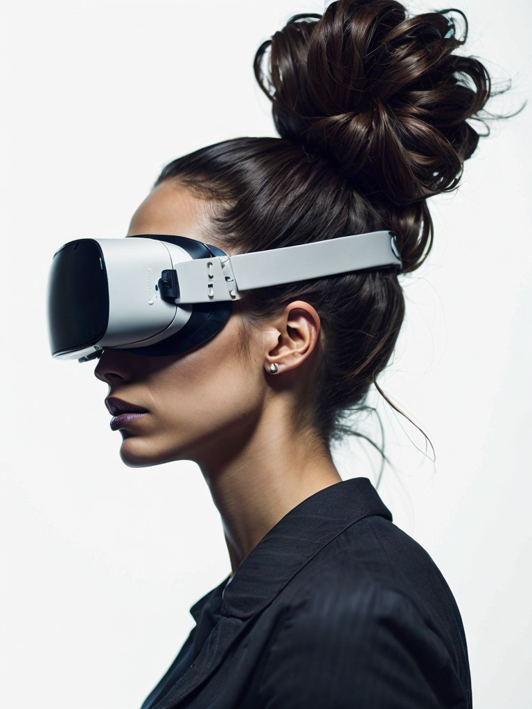 a women wearing VR Glasses