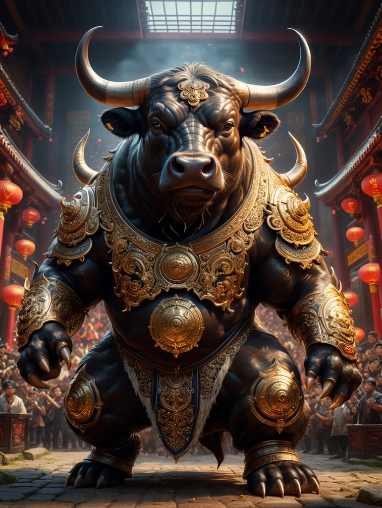 a cute bull that knows kung fu and produces electronic music with heavy bass.