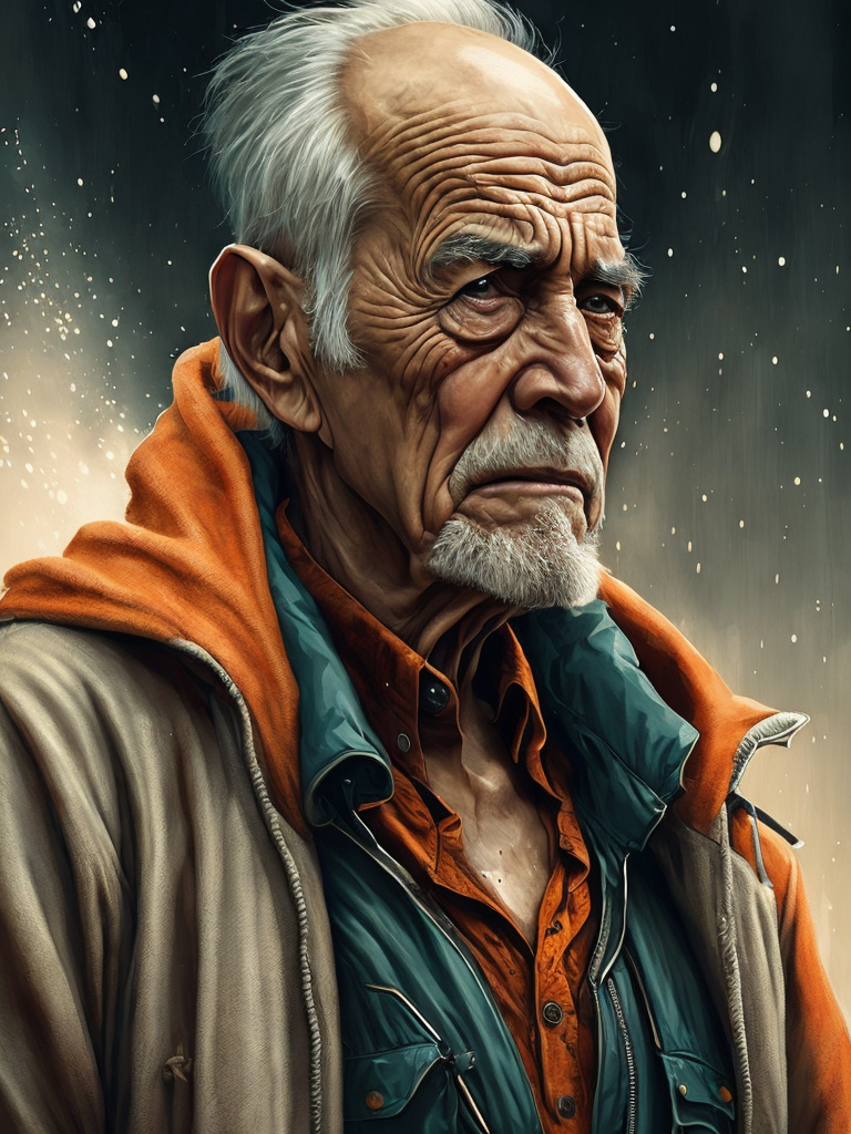 Portrait of an elderly crying man, high definition, photography, cinematic, detailed character portrait, detailed and intricate environment