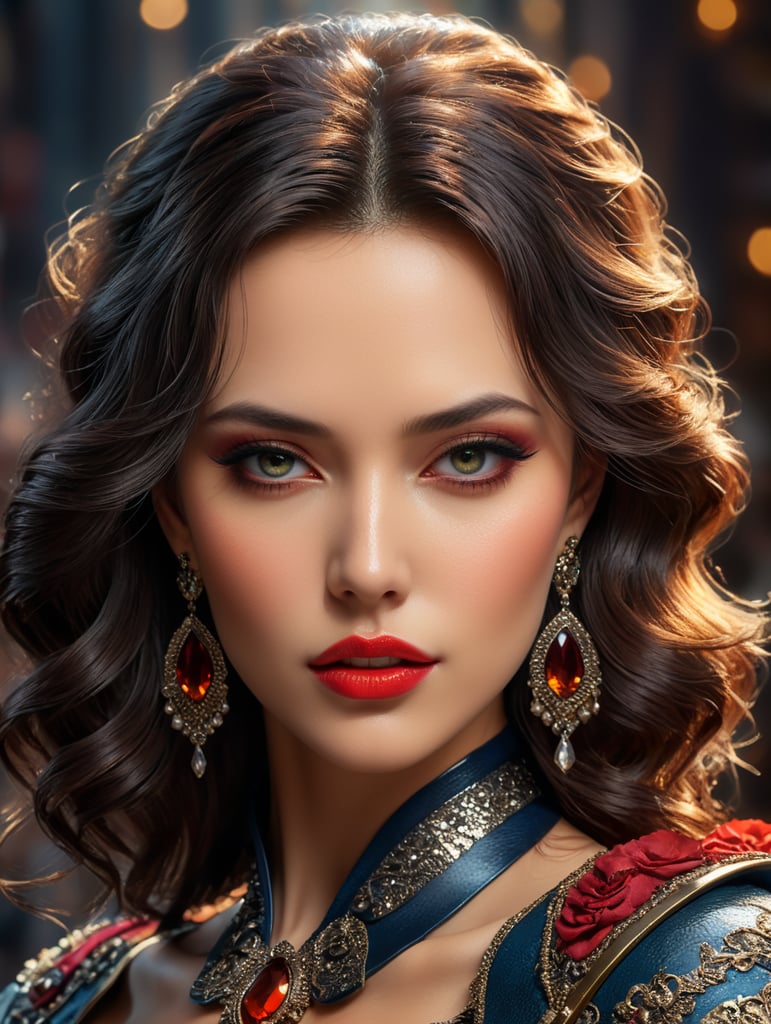 Crea una composición que exprese la admiración, el amor y el deseo de un hombre por una mujer, utiliza el titular "tu eres lo más bello". Gran detalle, textura, colores saturados, elegante, Vogue, revista de moda, enfoque nítido, maquillaje expresivo y brillante, luz dramática, profundidad de campo, fondo desenfocado