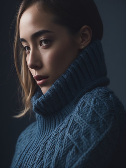 A close up of a knitted sweater, studio lighting, professional photography, ultrafine detailed, postminimalism, ultrafine detail, behance hd, high detail