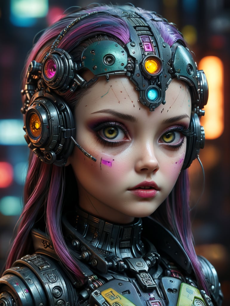 blythe doll in cyberpunk style