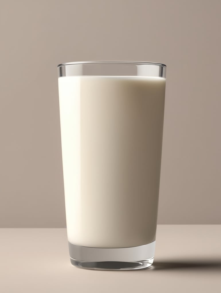 A mockup of a glass of milk.