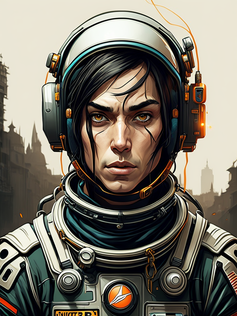 A black and white drawing of an astronaut, an ambient occlusion render by esao, cgsociety, space art, sci-fi, chillwave, ue5