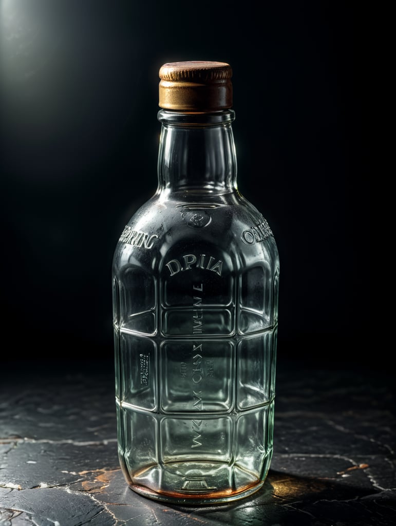 Photo of a Glass Bottle, Empty, Clean, Clear