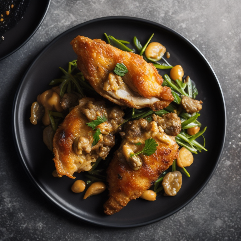 Marketing photo of delicious Chicken Fried Oysters on a plate, for use on a restaurant's website.