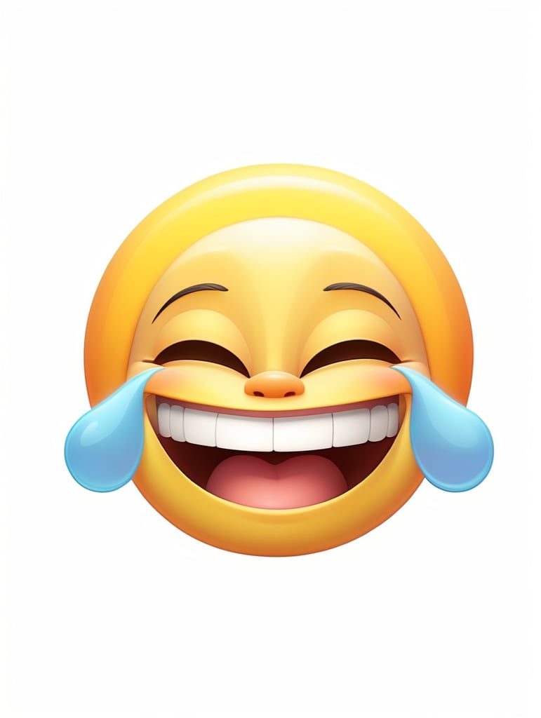 Extreme happiness, laughter emoji as a human