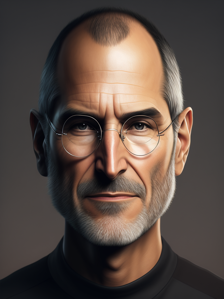 Portrait of Steve Jobs, natural colors, elegant, highly detailed, sharp focus, dramatic lighting, depth of field, incredibly high detailed