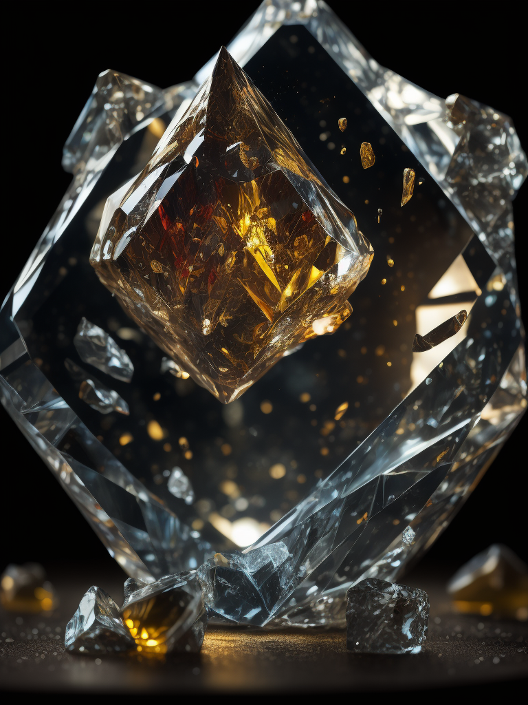 Rock crystal on a dark background, macro photography shot on Hasselblad H6D at 135mm, beautiful colors