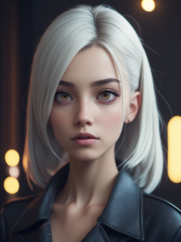 Girl who has platinum blond hair, 3d anime style, big anime eyes, anime face, very realistic and detailed anime styled hair, beautiful, dreamy, creative, aesthetic, realistic, detailed, 3d animation graphics, cinematic angle, cinematic light, 8k, ultra high resolution --v 5 --q 1 --s 500