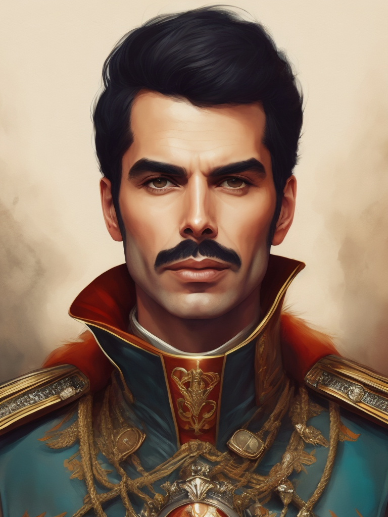 Portrait of Freddie Mercury wearing the Queen's crown, royal mantle, Vivid saturated colors, Contrast light, studio photo, professional photo, Detailed image, detailed face