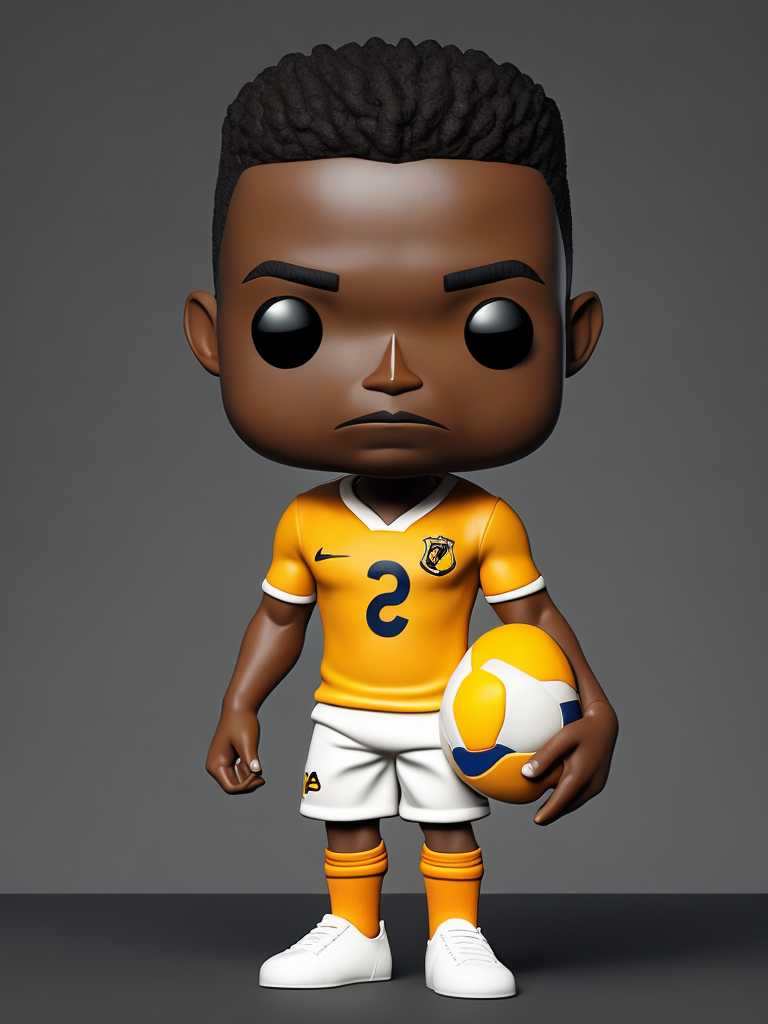 Full body 3d render of funko pop Pele