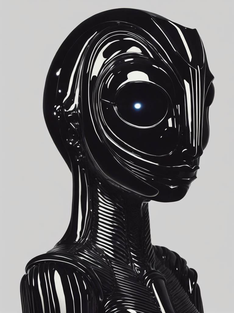 Abstract Hyperrealism Shiny Fluorescent Reflective Minimalism Creature, Giger, Moebius, Soulages
