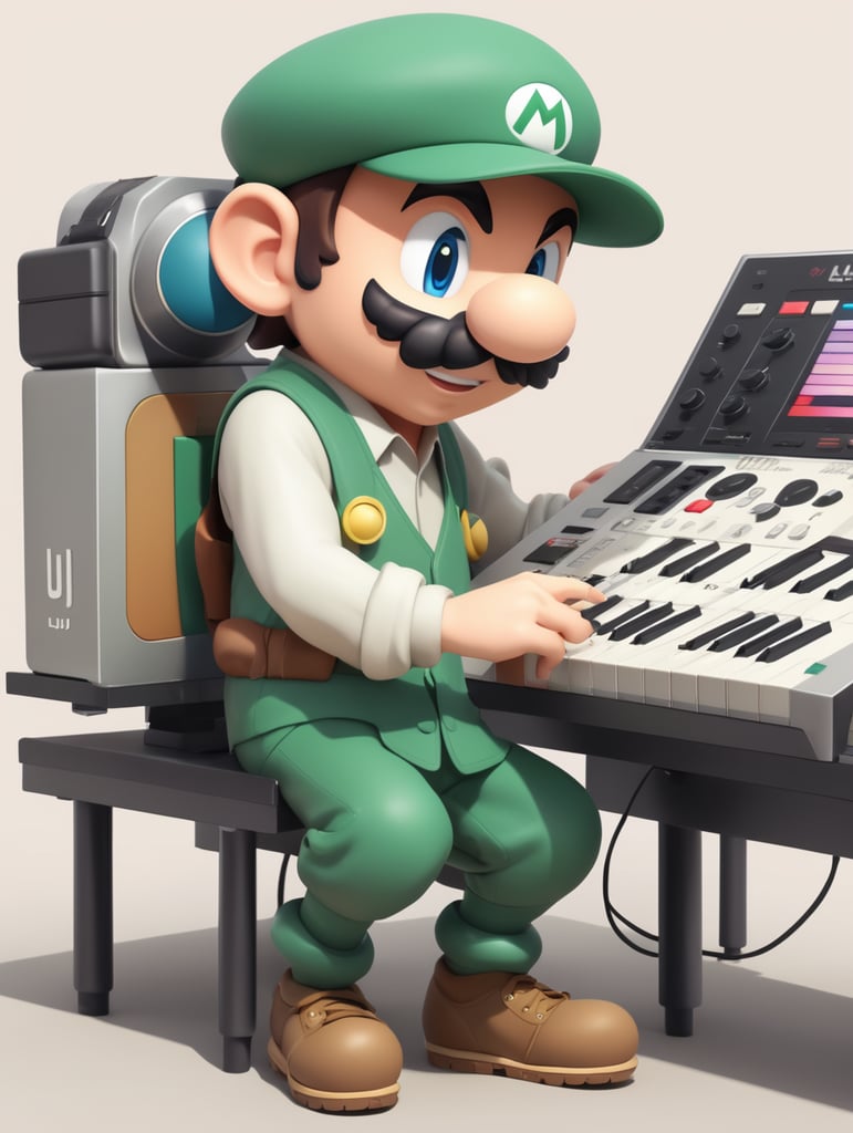 luiji nintendo character making a beat