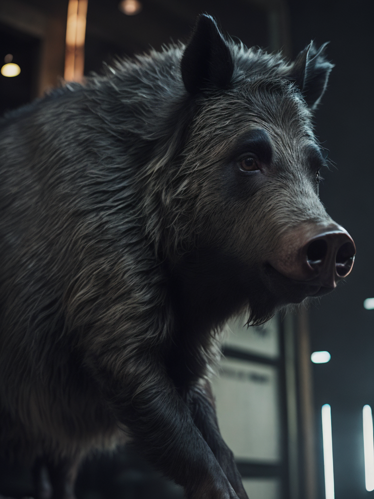 angry wild boar face