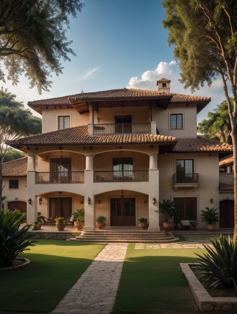 grande casa muito bonita no campo no mexico