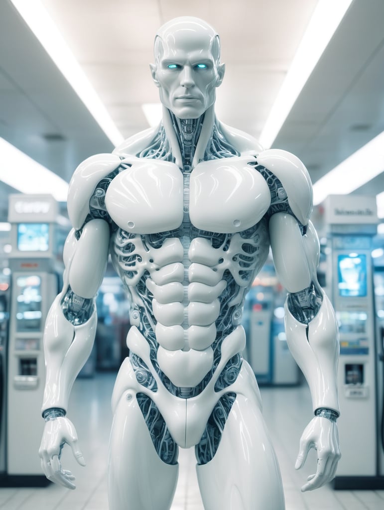detailed photos of something humanoid men made entirely of otherworldly luminescent and translucent liquid materials, on night gas station, you can see all the inside of his body, supernatural style, realistic style, infinite ultra high definition image quality and rendering, infinite image detail, infinite realistic render, infinite realistic RTX global illumination, infinite special effect