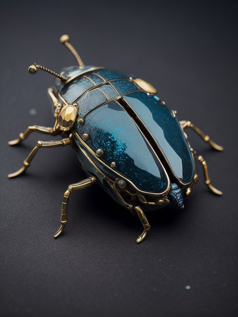 Beetle brooch made from various gems