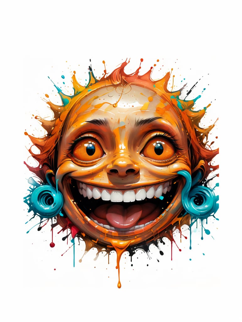 Extreme happiness, laughter emoji as a human