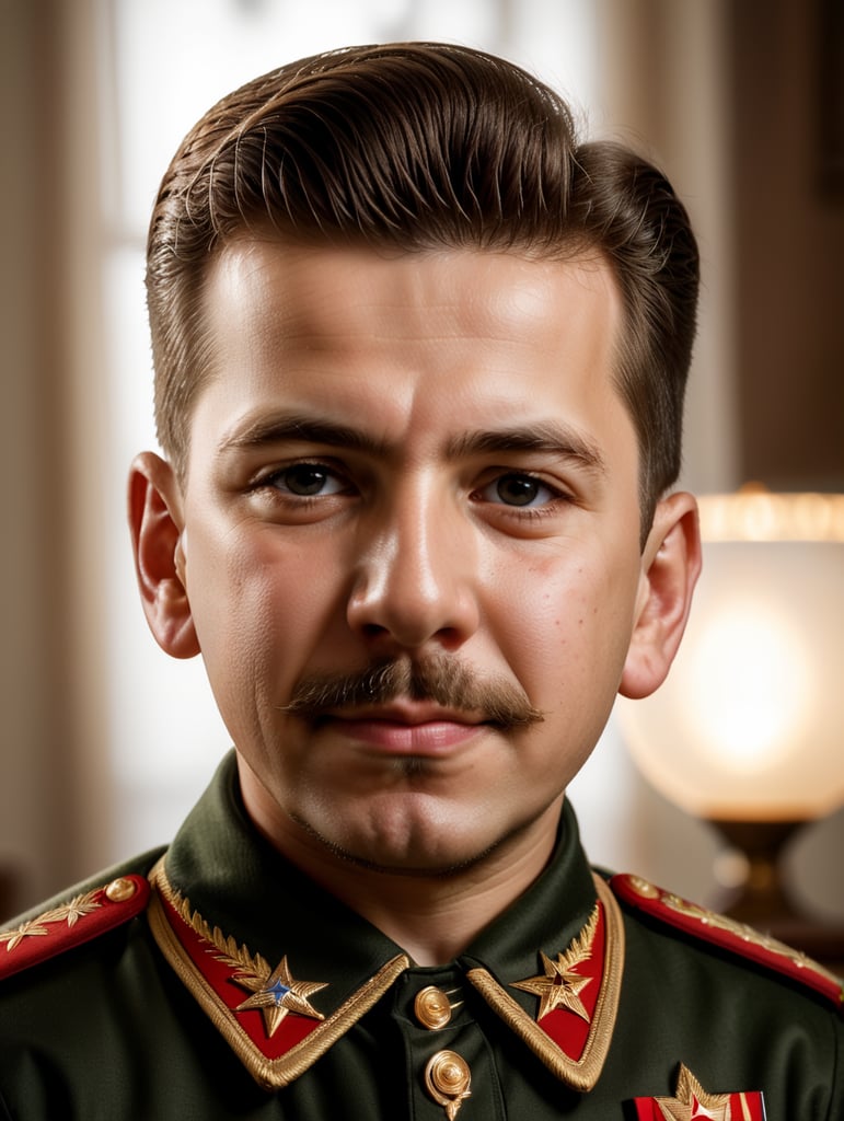 portrait of Joseph Stalin as a kid, 6 month old, happy emotions on his face