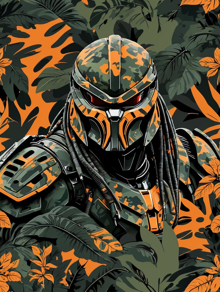predator camouflage pattern, vector art, modern