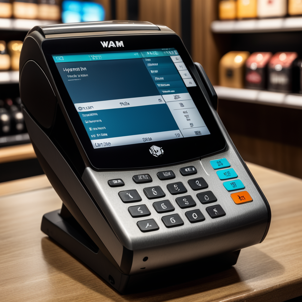 modern pos machine screen wam background