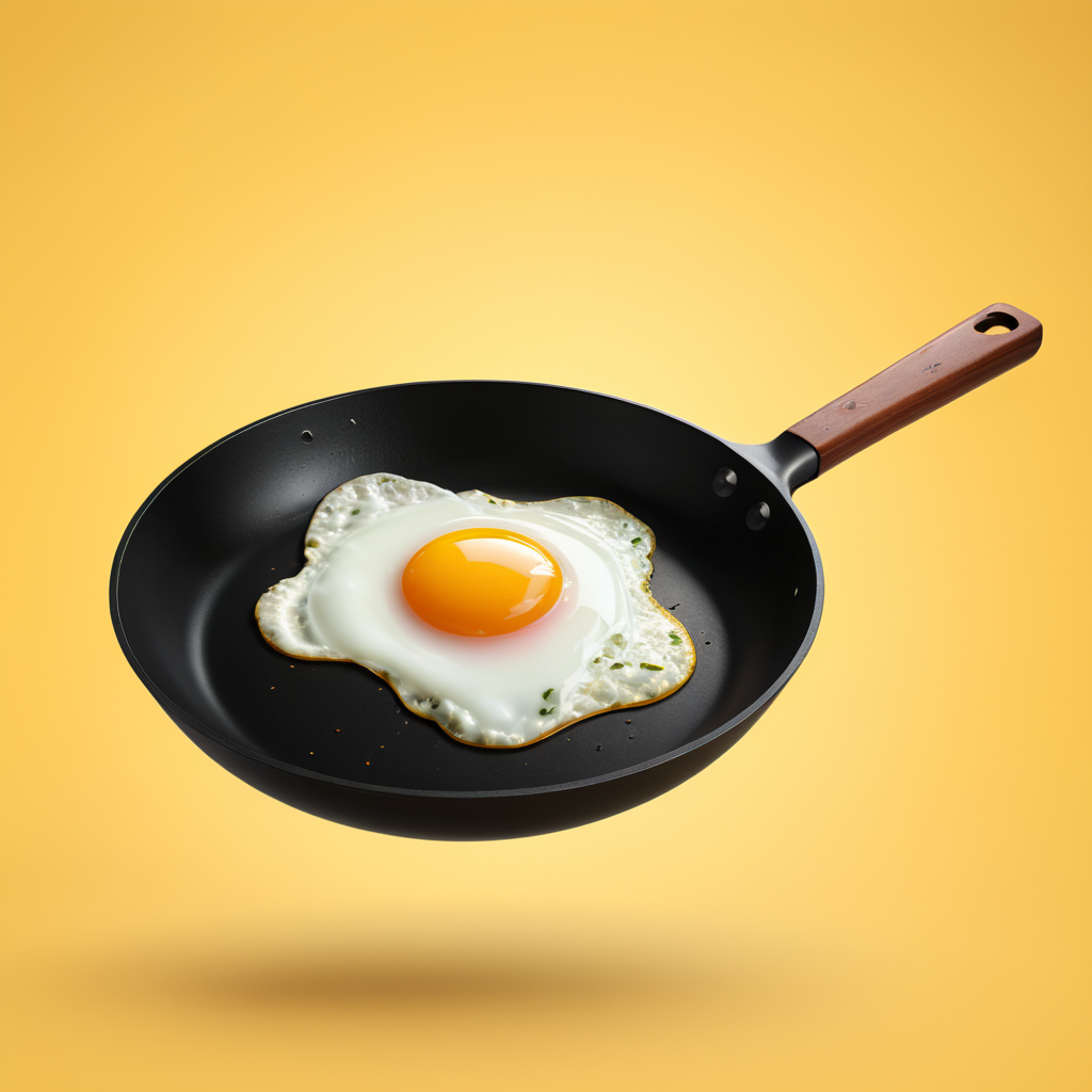 3d egg fry icon on white background with sharp edge , clear, isolated, white background, center of the canvas