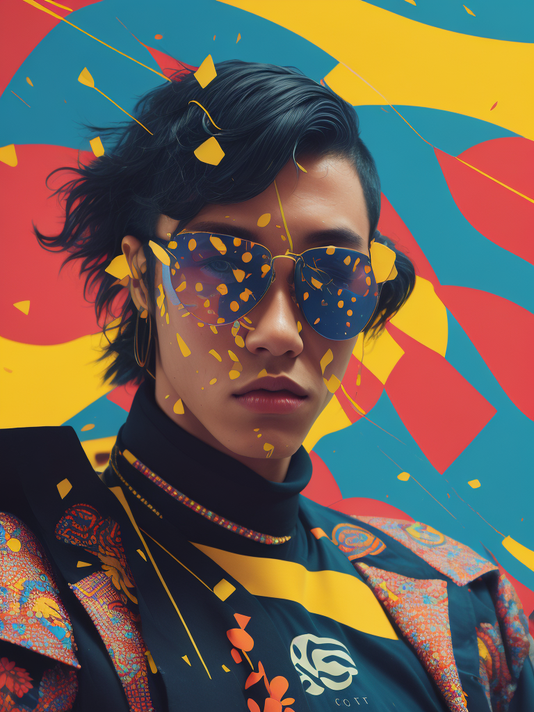 Album art, gorgeous stunning vibrant digital art by Yoh Nagao and Ken Price, no written text. octane render, gloss. designed by david hockney, inspired by mellon collie and infinate sadness digital collage artist john craig