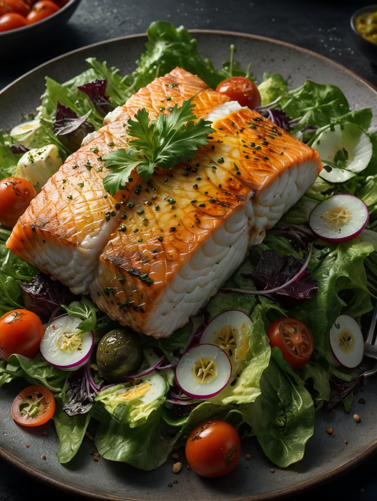 Premium Free ai Images | cod salad