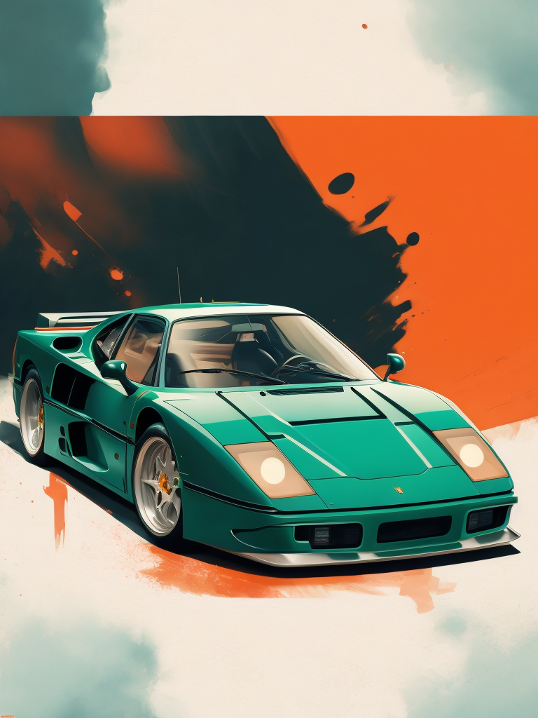 make me high definition - 4k a ferrari f40 green with white background