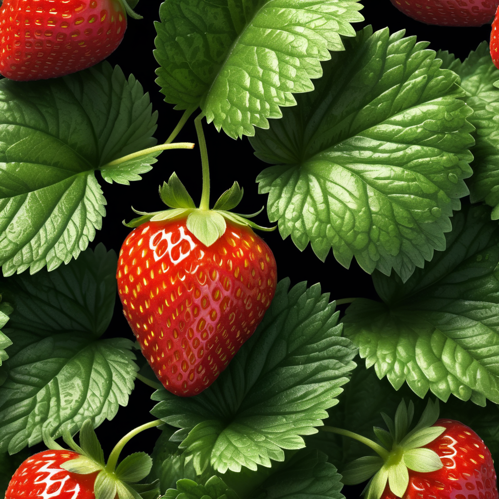 close up Strawberry Leaf on white background , clear, isolated, white background