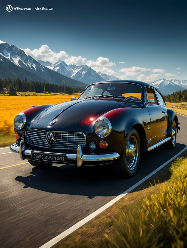 Certamente! Aqui está uma versão expandida do prompt: "Elabore uma descrição detalhada de uma imagem que retrate um carro ultra moderno da Volkswagen em um ambiente altamente sofisticado. Certifique-se de incluir acessórios de última geração, como tecnologia avançada de iluminação, um sistema de entretenimento de ponta e características inovadoras de design. Destaque o emblema 'WW' de forma proeminente no veículo e integre elementos de luxo e elegância ao cenário ao redor do carro, proporcionando uma atmosfera premium e futurista."